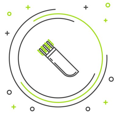 Beyaz arkaplanda siyah ve yeşil çizgi titreşimli ok simgesi var. Renkli taslak konsepti. Vektör İllüstrasyonu