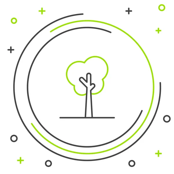 Czarno-zielona ikona drzewa odizolowana na białym tle. Symbol lasu. Kolorowy koncept. Ilustracja wektora — Wektor stockowy