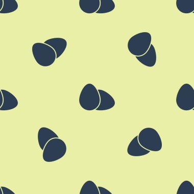 Mavi Tavuk yumurta ikonu sarı arkaplandaki kusursuz deseni izole etti. Vektör İllüstrasyonu