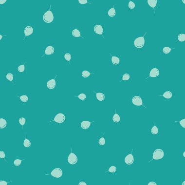 Yeşil balon ve kurdele ikonu yeşil arka planda izole edilmiş pürüzsüz desen. Vektör İllüstrasyonu