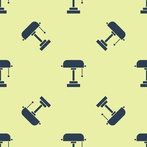 Blue Table lamp icon isolated seamless pattern on yellow background. Vector Illustration — Stock vektor