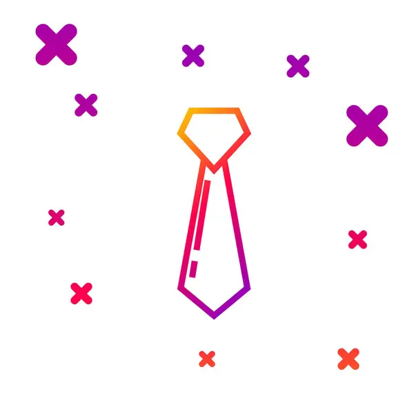 Färg linje Knyt ikonen isolerad på vit bakgrund. Necktie och halsduk symbol. Lutande slumpmässiga dynamiska former. Vektor Illustration — Stock vektor