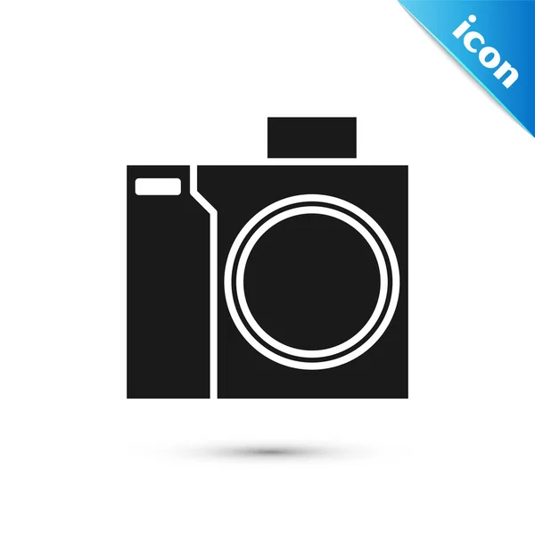 Schwarze Fotokamera für Tauchersymbol isoliert auf weißem Hintergrund. Foto-Kamera-Ikone. Tauchausrüstung. Vektorillustration — Stockvektor
