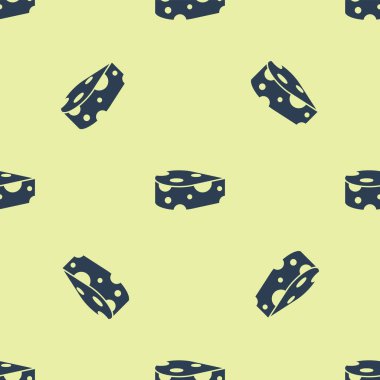 Mavi Peynir ikonu sarı arka planda kusursuz bir desen izole etti. Vektör İllüstrasyonu