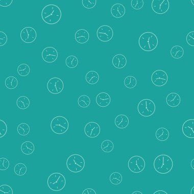 Yeşil Saat simgesi yeşil arkaplandaki kusursuz deseni izole etti. Zaman sembolü. Vektör İllüstrasyonu