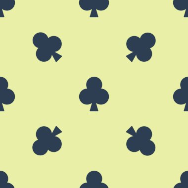 Sarı arkaplanda işaretli mavi iskambil kartı izole edilmiş. Kumarhane kumarı. Vektör İllüstrasyonu