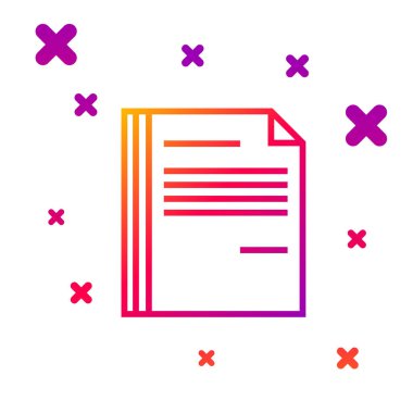 Renk çizgisi dosya simgesi beyaz arkaplanda izole edildi. Kontrol listesi simgesi. İş konsepti. Kademeli rastgele dinamik şekiller. Vektör İllüstrasyonu