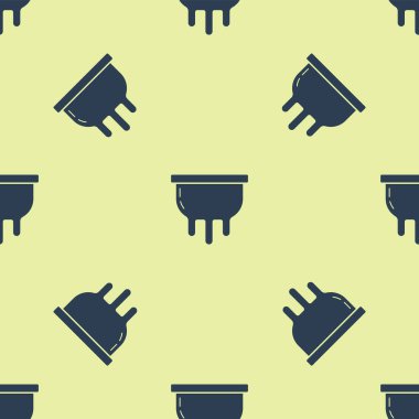 Mavi Udder simgesi sarı arkaplanda izole edilmiş pürüzsüz desen. Vektör İllüstrasyonu