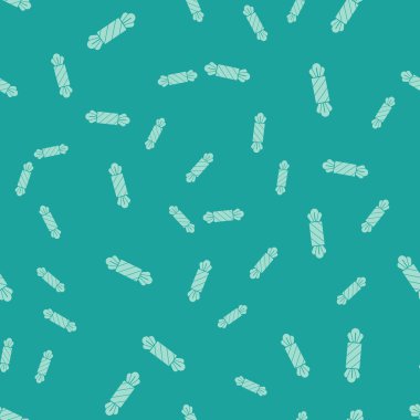 Yeşil Şeker ikonu yeşil arka planda kusursuz desen izole etti. Mutlu Cadılar Bayramı Partisi. Vektör İllüstrasyonu