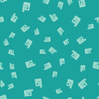 Yeşil Belge simgesi yeşil arka plan üzerinde sorunsuz desen yalıtılmış. Dosya simgesi. Denetim listesi simgesi. İş konsepti. Vektör İllüstrasyonu