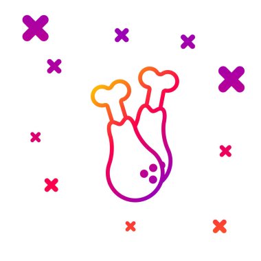 Renk çizgisi tavuk budu simgesi beyaz arkaplanda izole edildi. Tavuk budu. Kademeli rastgele dinamik şekiller. Vektör İllüstrasyonu