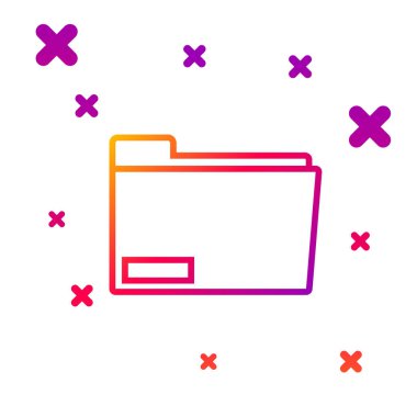 Beyaz arkaplanda izole edilmiş renk satırı belge dizini simgesi. Muhasebe klasörü sembolü. Muhasebe yönetimi. Kademeli rastgele dinamik şekiller. Vektör İllüstrasyonu