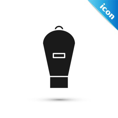 Beyaz arkaplanda siyah kaldırma torbası simgesi izole edildi. Su altı ekipmanları. Vektör İllüstrasyonu