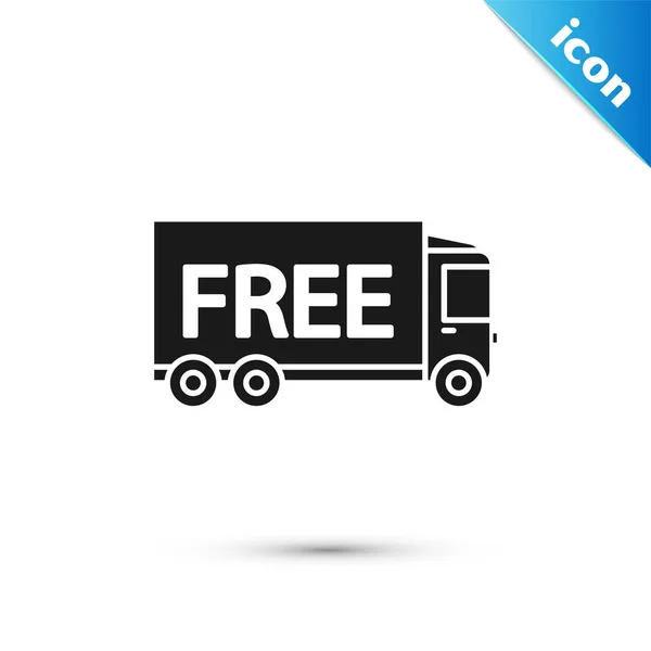 Black Free delivery service icon isolated on white background. Free shipping. 24 hour and fast delivery. Vector Illustration — Stock Vector