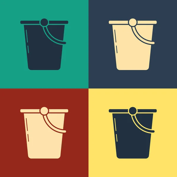 Ikona Bucket barev izolovaná na pozadí barev. Klasická kresba. Vektorová ilustrace — Stockový vektor