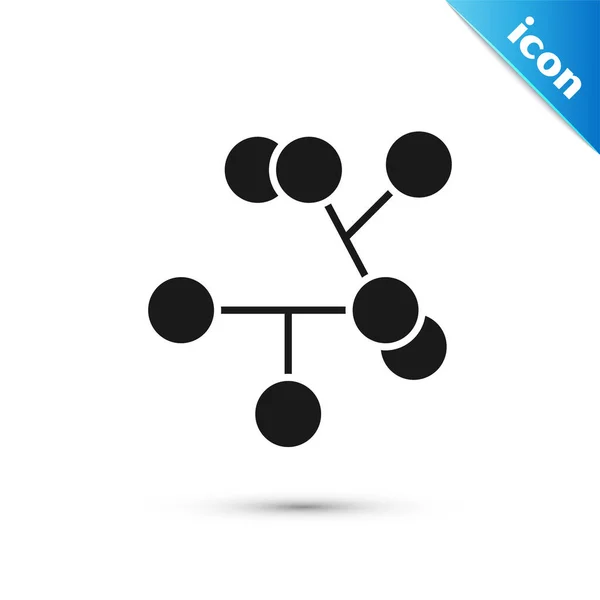 Czarna ikona molekularna odizolowana na białym tle. Struktura molekuł w chemii, nauczycieli przedmiotów ścisłych innowacyjny plakat edukacyjny. Ilustracja wektora — Wektor stockowy