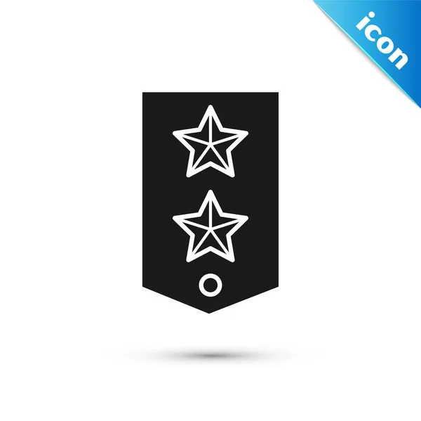 Fekete Chevron ikon izolált fehér háttér. Katonai jelvény jel. Vektoros illusztráció — Stock Vector