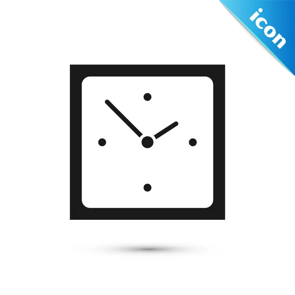 Ícone de relógio preto isolado no fundo branco. Símbolo temporal. Ilustração vetorial — Vetor de Stock