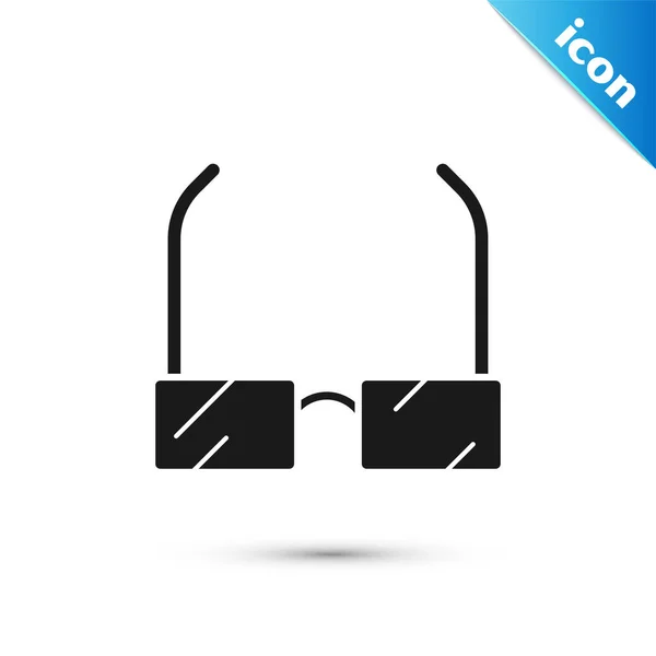Czarna ikona okulary na białym tle. Symbol ramki okularu. Ilustracja wektorowa — Wektor stockowy