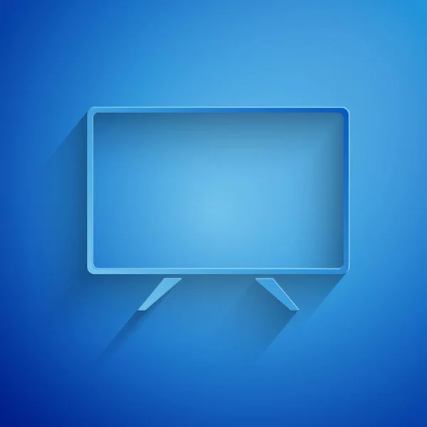 Pappersklipp Smart Tv-ikonen isolerad på blå bakgrund. Tv-skylt. Papperskonst. Vektor Illustration — Stock vektor