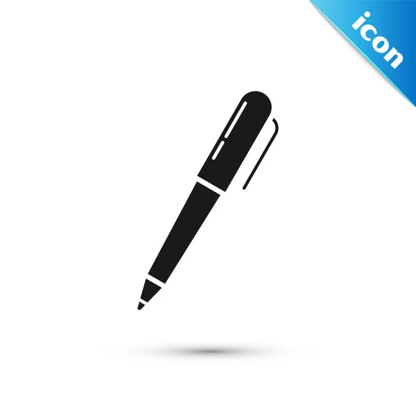 Μαύρο εικονίδιο στυλό απομονωμένο σε λευκό φόντο. Εικονογράφηση διανύσματος — Διανυσματικό Αρχείο