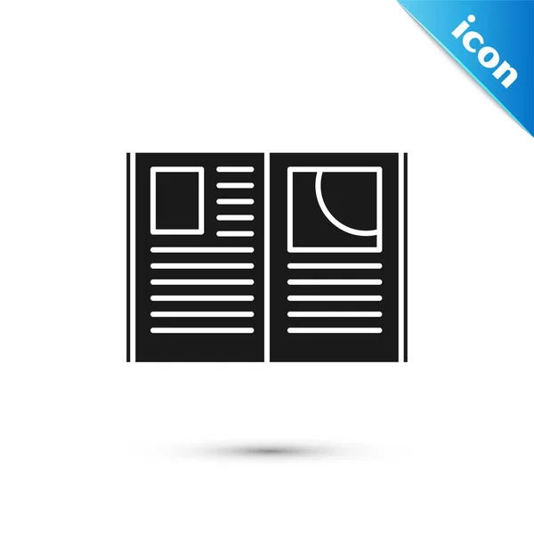 Black Open icône du livre isolé sur fond blanc. Illustration vectorielle — Image vectorielle