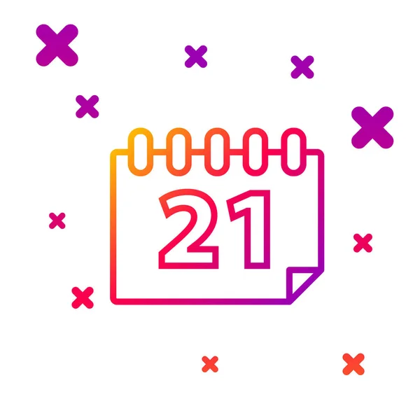 Linha de cores Ícone do calendário isolado no fundo branco. Símbolo de lembrete de evento. Gradiente formas dinâmicas aleatórias. Ilustração vetorial —  Vetores de Stock