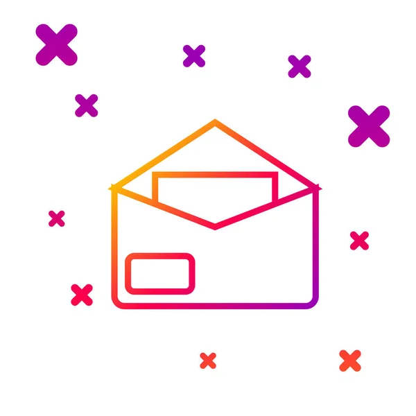 Farblinie Umschlagsymbol isoliert auf weißem Hintergrund. E-Mail-Nachricht Brief Symbol. Gradienten zufällige dynamische Formen. Vektorillustration — Stockvektor