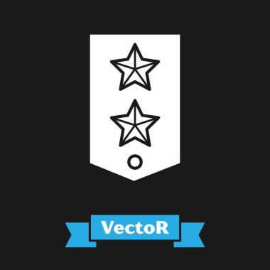 Siyah arkaplanda beyaz sembol izole edildi. Askeri rozet işareti. Vektör İllüstrasyonu