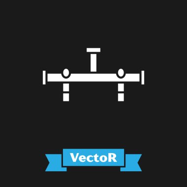 Beyaz Manifold simgesi siyah arkaplanda izole edildi. Vektör İllüstrasyonu