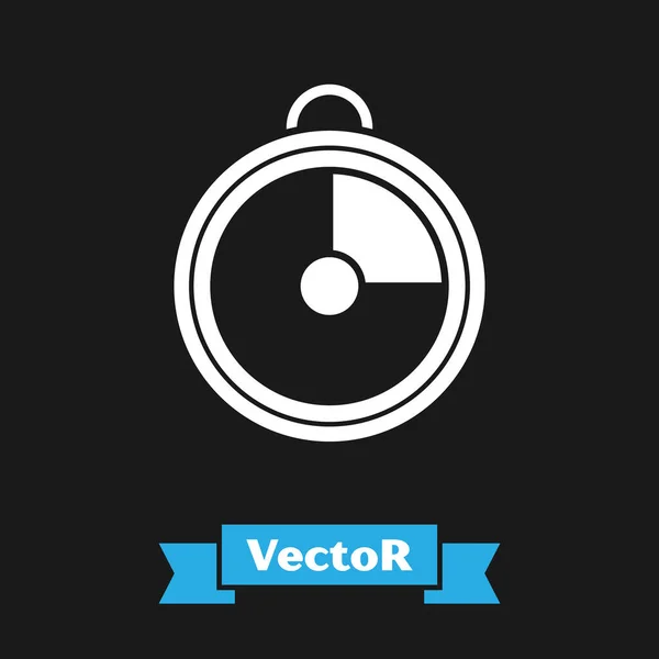 Fehér Konyha időzítő ikon elszigetelt fekete háttérrel. Főzőeszköz. Vektorillusztráció — Stock Vector