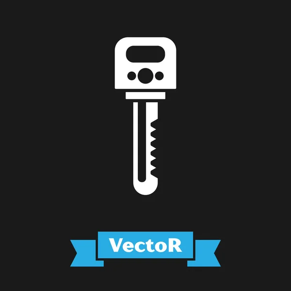 White Key Symbol isoliert auf schwarzem Hintergrund. Vektorillustration — Stockvektor