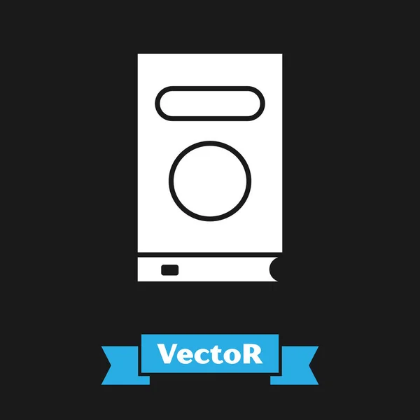 Icono del Libro Blanco aislado sobre fondo negro. Ilustración vectorial — Vector de stock