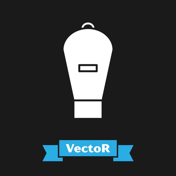 Weißes Liftbag-Symbol isoliert auf schwarzem Hintergrund. Tauchausrüstung. Vektorillustration — Stockvektor