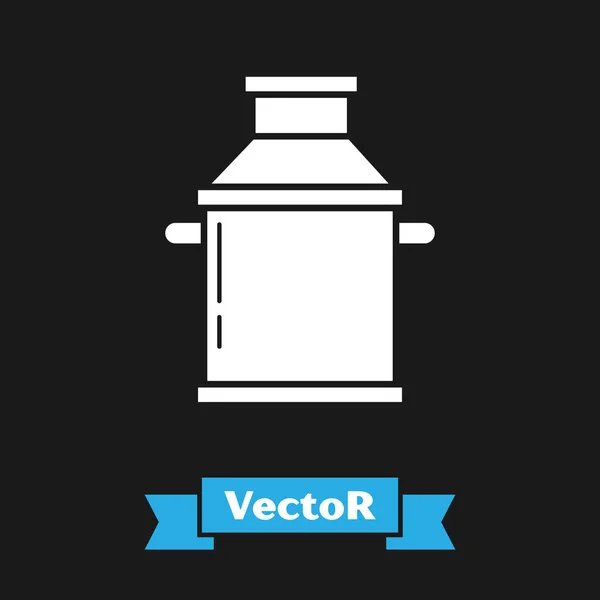 Контейнер White Can для иконки молока изолирован на черном фоне. Векторная миграция — стоковый вектор
