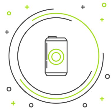 Siyah ve yeşil çizgi bira beyaz arka planda izole edilebilir. Renkli taslak konsepti. Vektör İllüstrasyonu