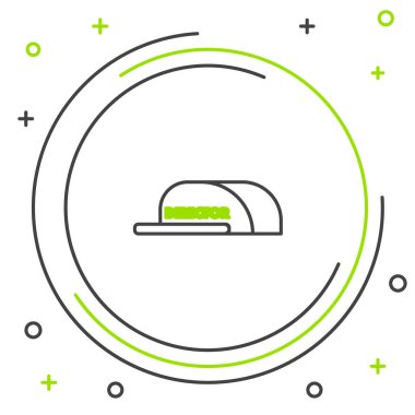 Siyah ve yeşil çizgi kaptanı yazı yönetmeni ikonu beyaz arka planda izole edilmiş. Renkli taslak konsepti. Vektör İllüstrasyonu