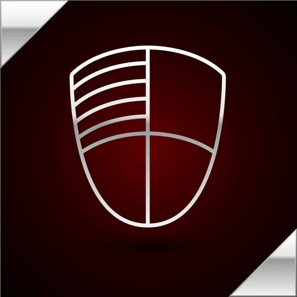 Ασημένια γραμμή Football club πρότυπο σύμβολο απομονωμένο σε σκούρο κόκκινο φόντο. Στοιχείο σχεδιασμού για λογότυπο, ετικέτα, έμβλημα, πινακίδα, αφίσα. Εικονογράφηση διανύσματος — Διανυσματικό Αρχείο
