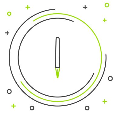 Beyaz arkaplanda siyah ve yeşil çizgi simgesi izole edildi. Renkli taslak konsepti. Vektör İllüstrasyonu