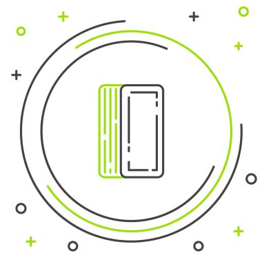 Beyaz arkaplanda izole edilmiş siyah ve yeşil kart simgesi. Kumarhane kumarı. Renkli taslak konsepti. Vektör İllüstrasyonu