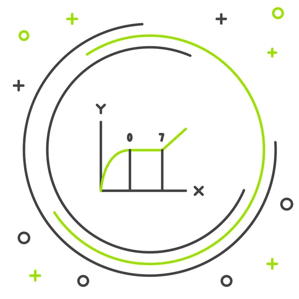 Schwarze und grüne Linie Tortendiagramm Infografik Symbol isoliert auf weißem Hintergrund. Diagrammdiagramm Zeichen. Buntes Rahmenkonzept. Vektorillustration — Stockvektor