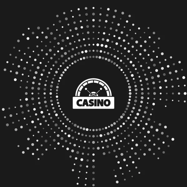 Icona segnaletica White Casino isolata su sfondo grigio. Cerchi astratti puntini casuali. Illustrazione vettoriale — Vettoriale Stock