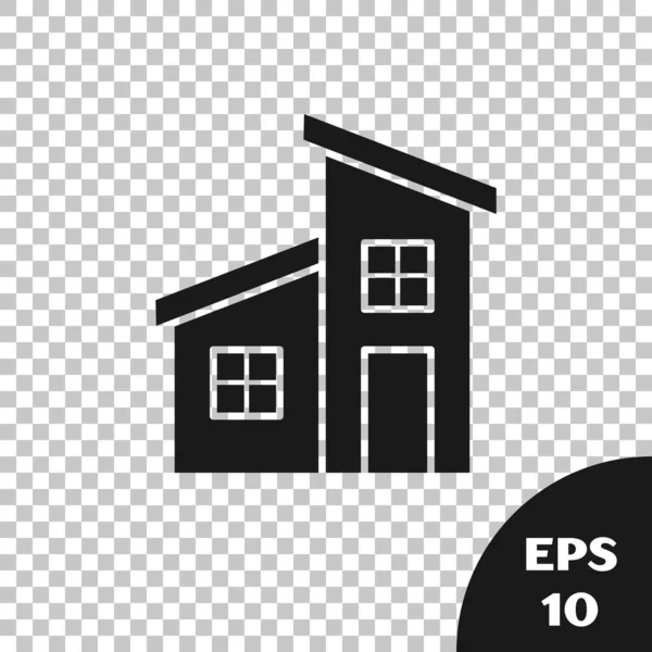 Black House ikonen isolerad på transparent bakgrund. Hemsymbol. Vektor Illustration — Stock vektor