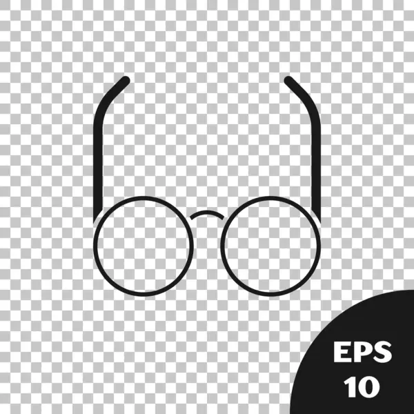 Icona Occhiali neri isolata su sfondo trasparente. Simbolo cornice occhiali. Illustrazione vettoriale — Vettoriale Stock