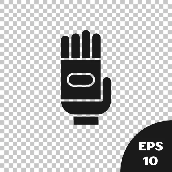 Чорний сад рукавички ікона ізольовані на прозорий фон. Знак гумові рукавиці. Захист рук в сільському господарстві, безпека рукавичок. Векторна ілюстрація — стоковий вектор