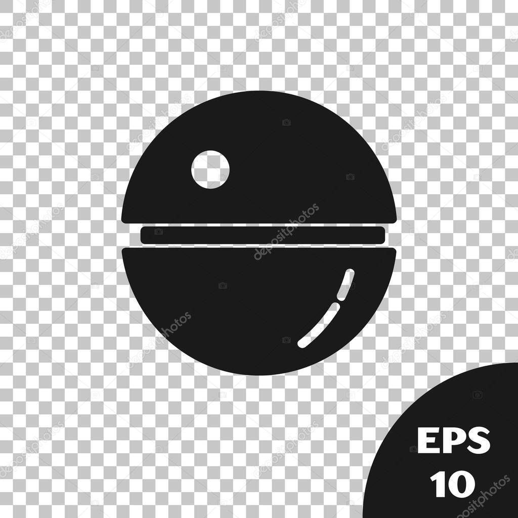 Black Death star icon isolated on transparent background. Vector Illustration
