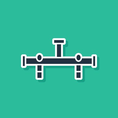 Mavi Manifold simgesi yeşil arkaplanda izole edildi. Vektör İllüstrasyonu