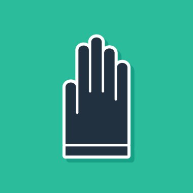 Mavi Eldiven simgesi yeşil arkaplanda izole edildi. Olağanüstü bir spor. Su altı ekipmanları. Vektör İllüstrasyonu