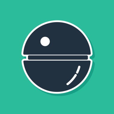 Mavi Ölüm Yıldızı simgesi yeşil arka planda izole edildi. Vektör İllüstrasyonu