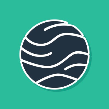 Mavi Gezegen simgesi yeşil arkaplanda izole edildi. Vektör İllüstrasyonu